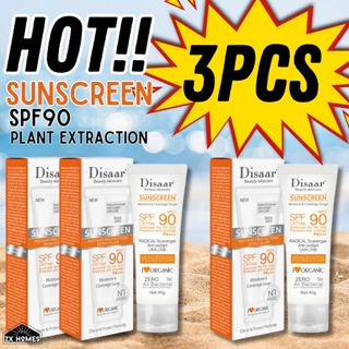 FJQL.PH [HOT 3PCS] Disaar Facial Sunscreen Cream SPF 90 PA+ Moisturizing Skin Protect Sunblock