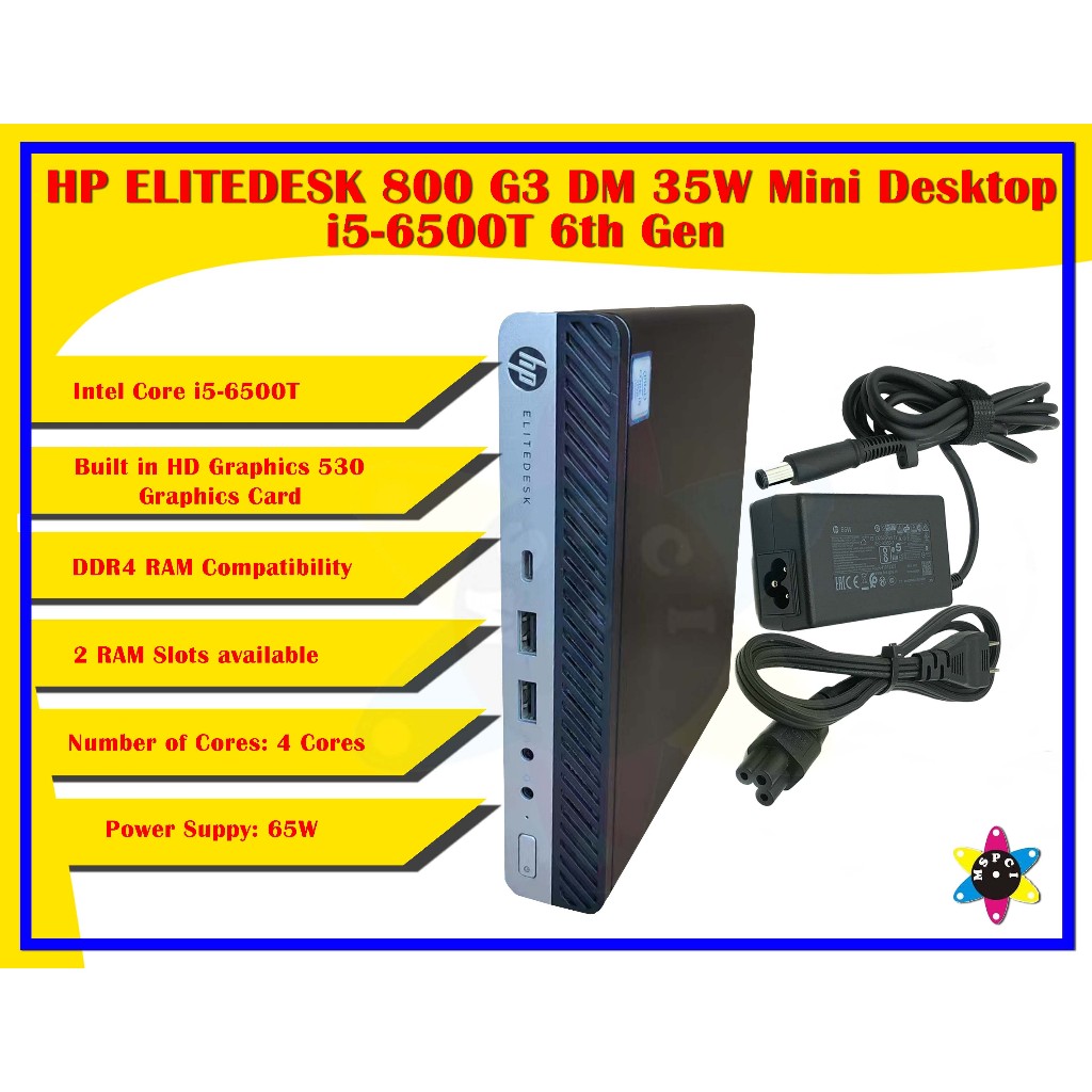 HP ELITEDESK 800 G3 DM 35W Mini Desktop i5-6500T 6th Gen 2.5GHz 8GB ...