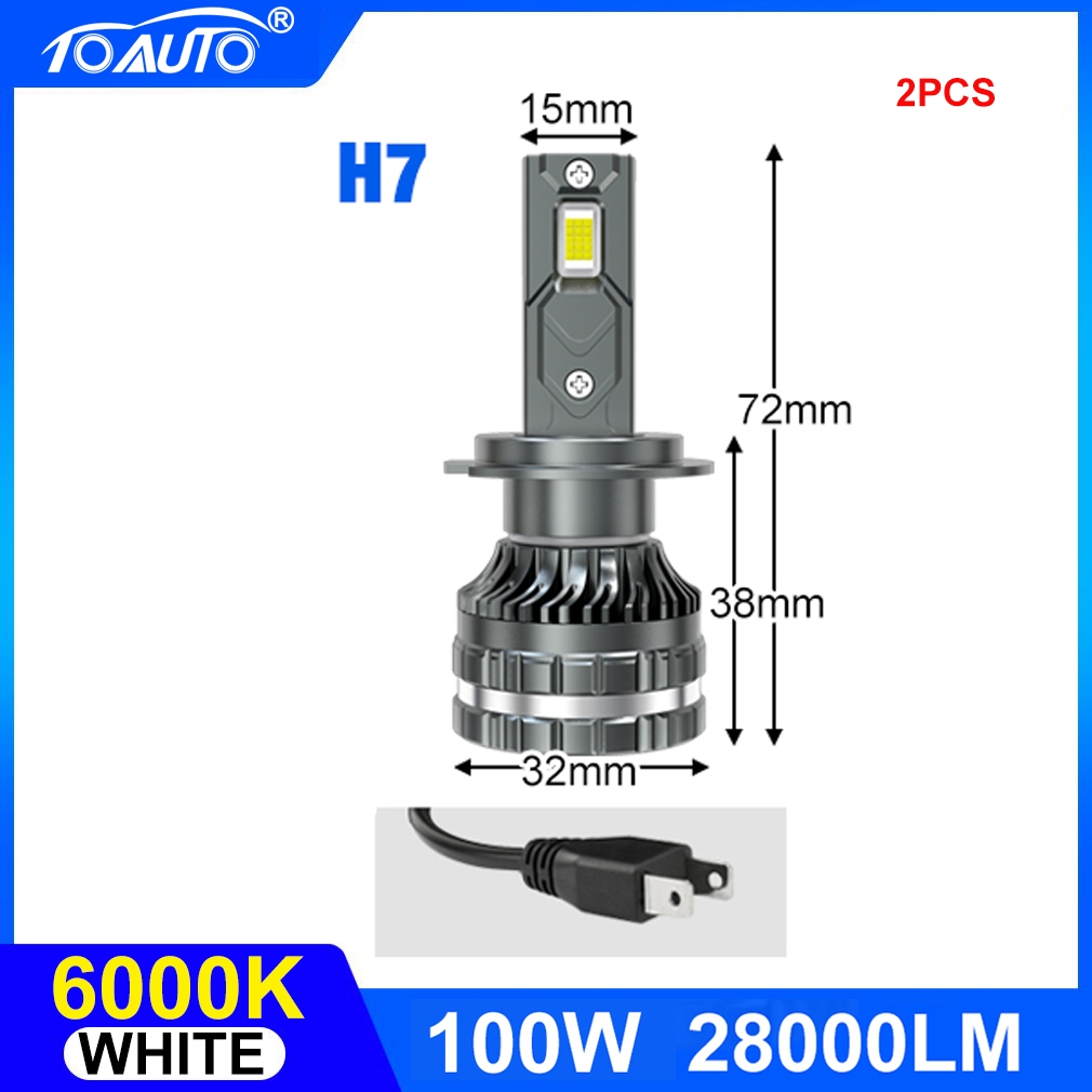 TOAUTO 2PCS 100W 28000LM Car Led Headlight H1/H3/H4/H11/HB3/HB4 CANBUS ...