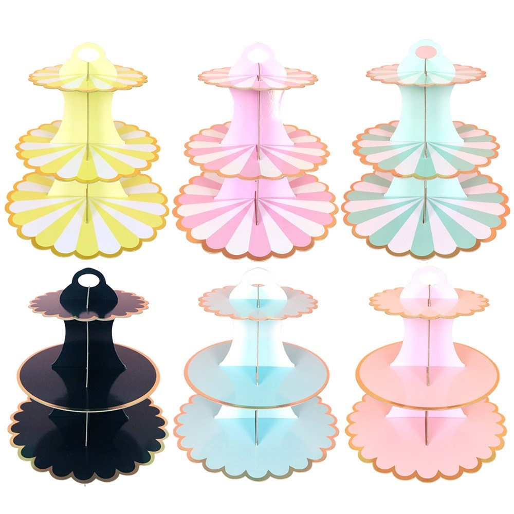 Three Layer Cupcake Stand With Party Dim Sum Rack Cake Tray Wedding ...