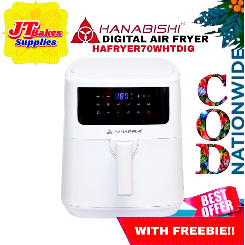 Hanabishi Digital Air Fryer 7 Liters HAFRYER 70WHTDIG with Freebie