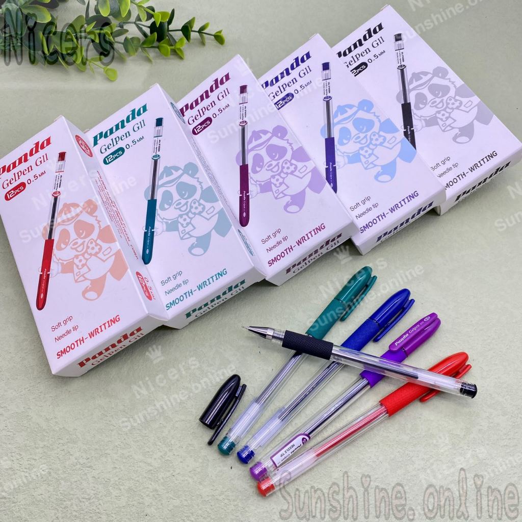 12pcs Panda Gel Pen G11 Smooth- Writing Pen w/soft Rubber Grip 0.5mm ...