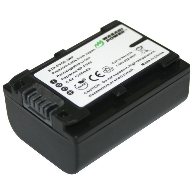 Wasabi Power NPFV50 1200mAh 2pcs Battery & Charger for Sony Handycam
