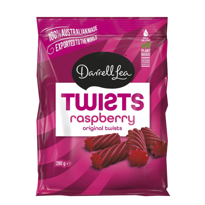 Darrell Lea Twists Raspberry Liquorice 280g (JAN 2025) | Shopee Philippines