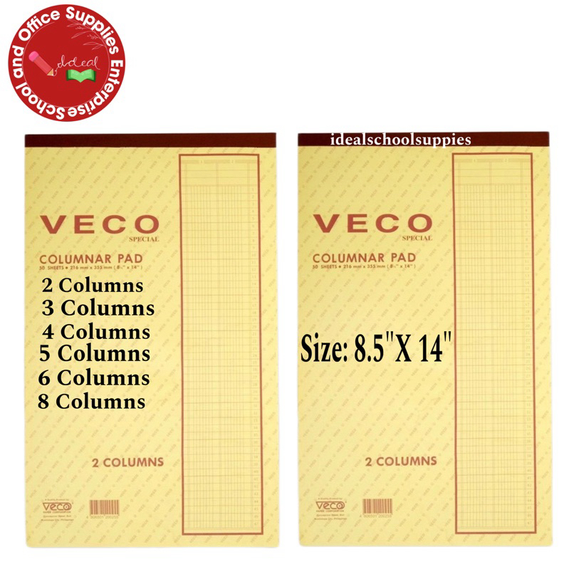 Veco Accounting Columnar Pad Sold Per 1 pad Shopee Philippines