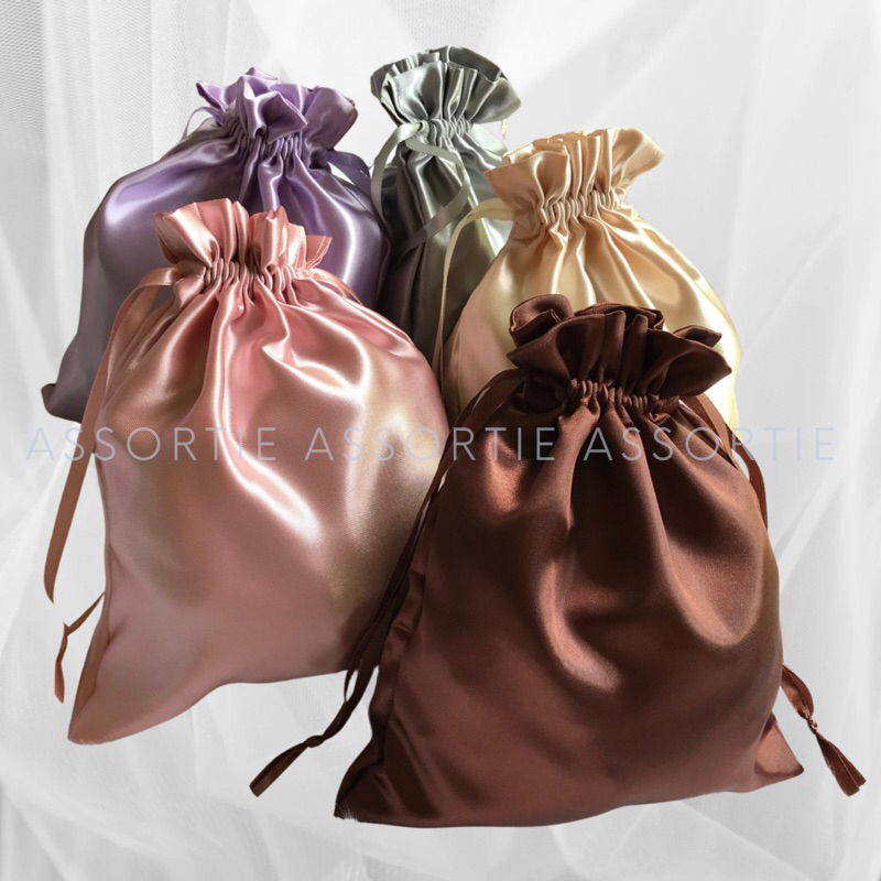 Premium Big Silk Drawstring Pouch | Shopee Philippines
