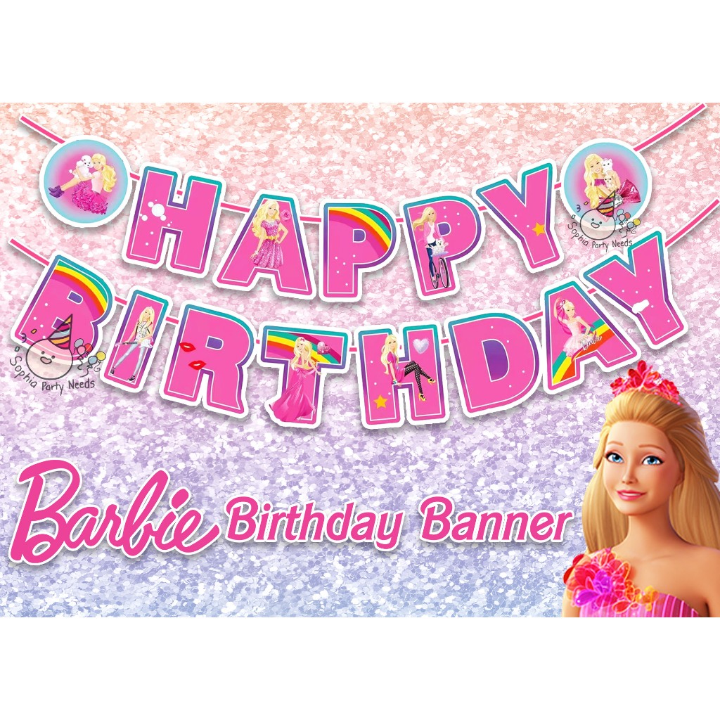 Barbie Girl Happy Birthday Banner | Shopee Philippines