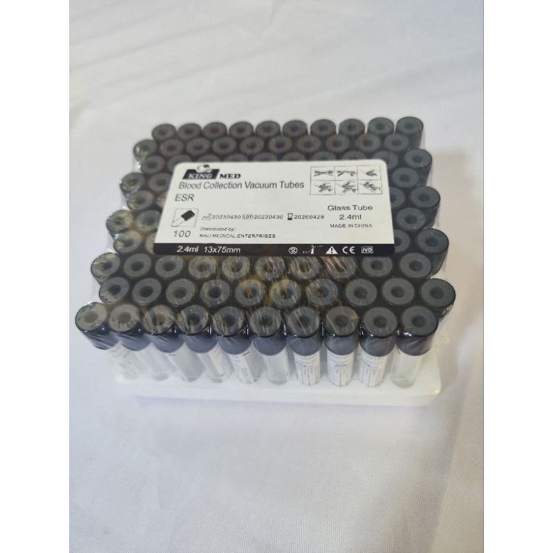 Blood Collection Vacuum Tubes ESR Black Top 100pcs | Shopee Philippines