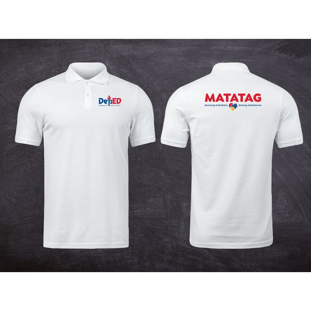 DepEd Matatag Polo Shirt, White Men and Women Polo, Drifit and Cotton ...