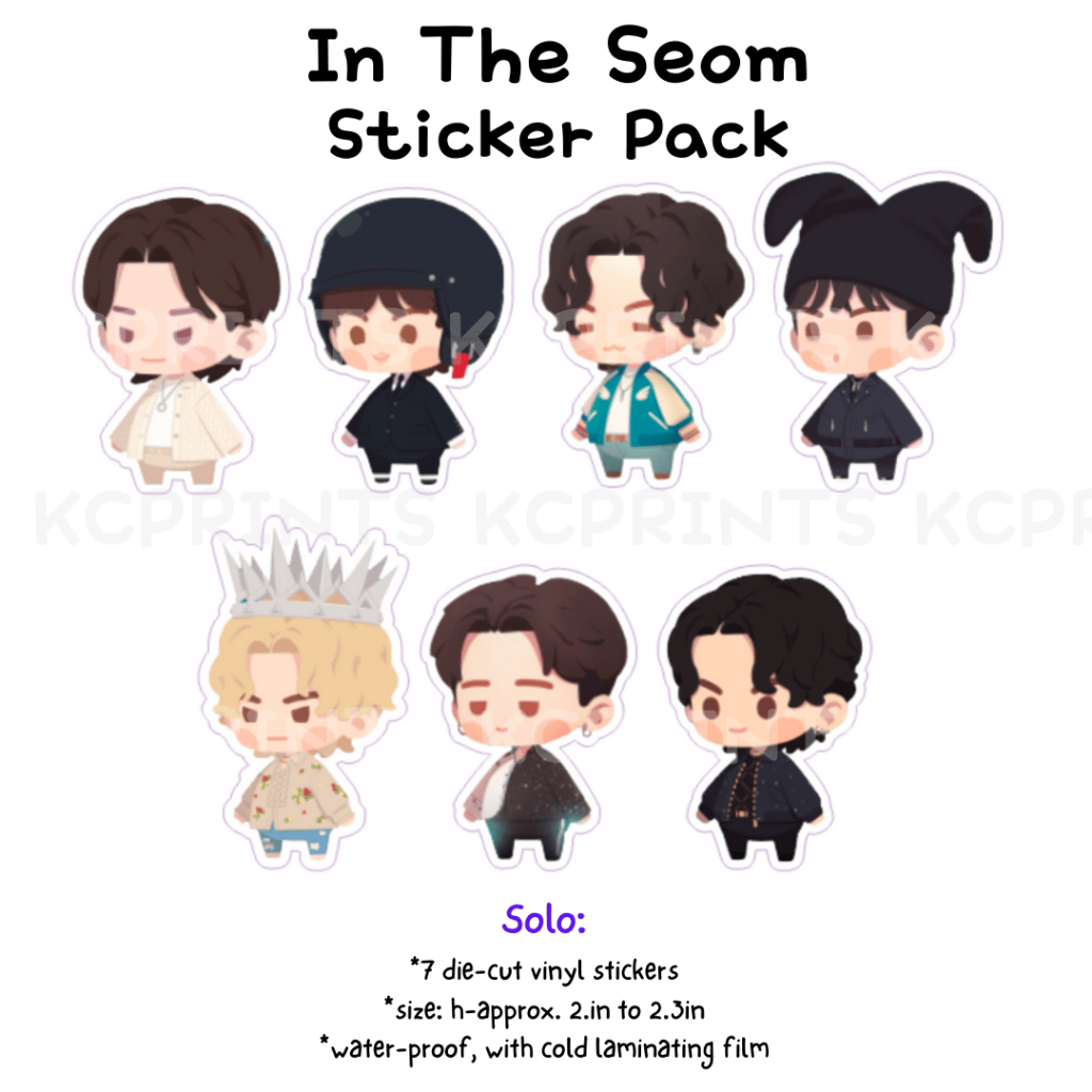 BTS In The Seom Sticker Set Ver. 2 Characters RM Jin Suga Jhope Jimin V ...