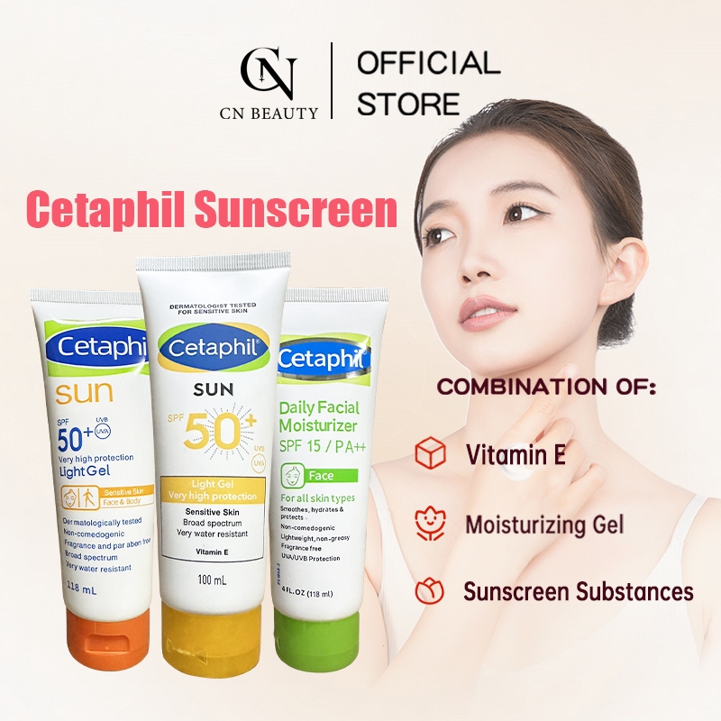 118ml Cetaphil Body Sunscreen Light Gel SPF 50+ Whitening Moisturizing ...