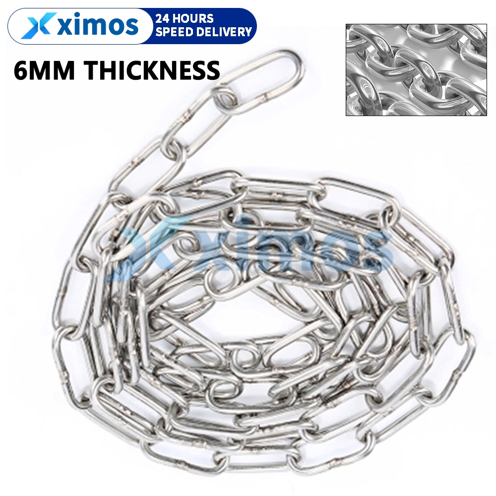 6MM Heavy Duty Chain Lock Dog Chain Lock Iron/Galvanized Alloy For Home ...