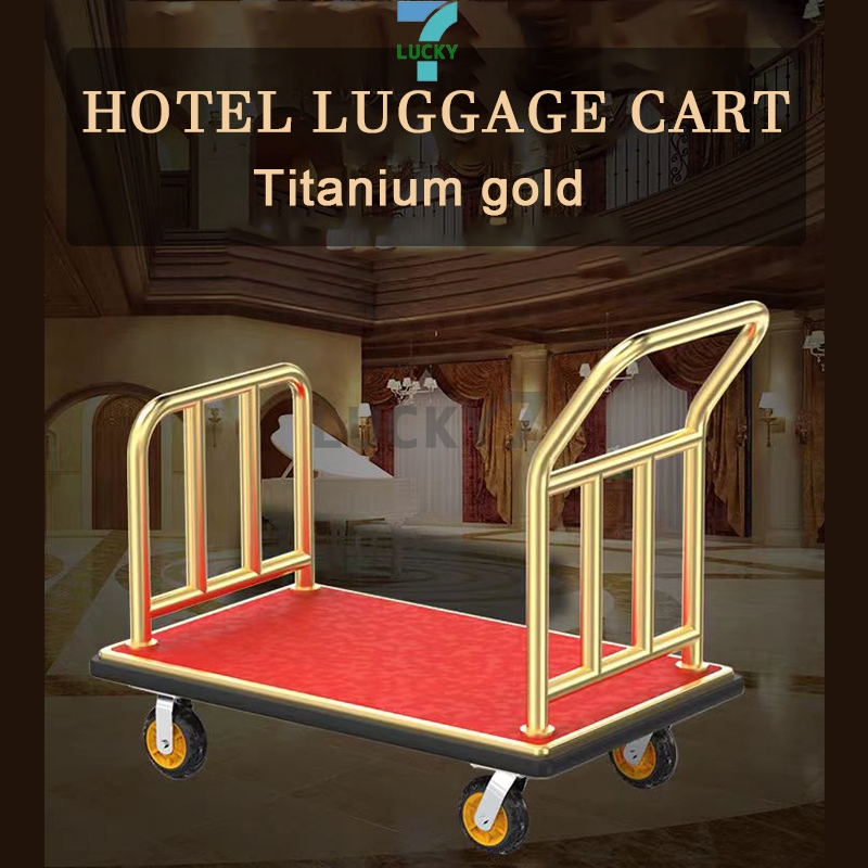 Hotel lobby luggage cart stainless steel handcart luggage 