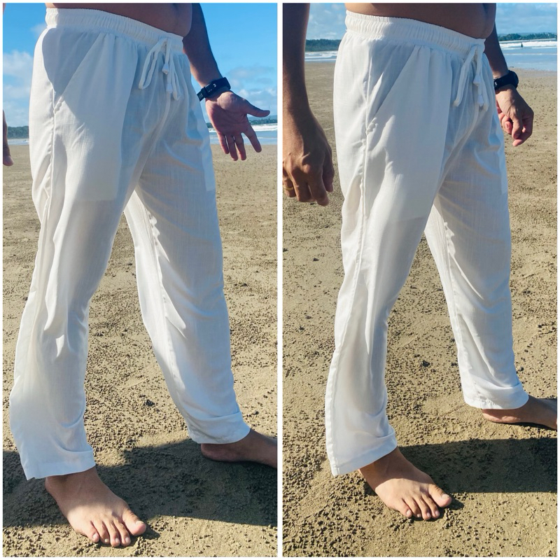 Summer Pants Unisex Pants Beach Pants Breathable Linen Trouser Pants Freesize Shopee Philippines