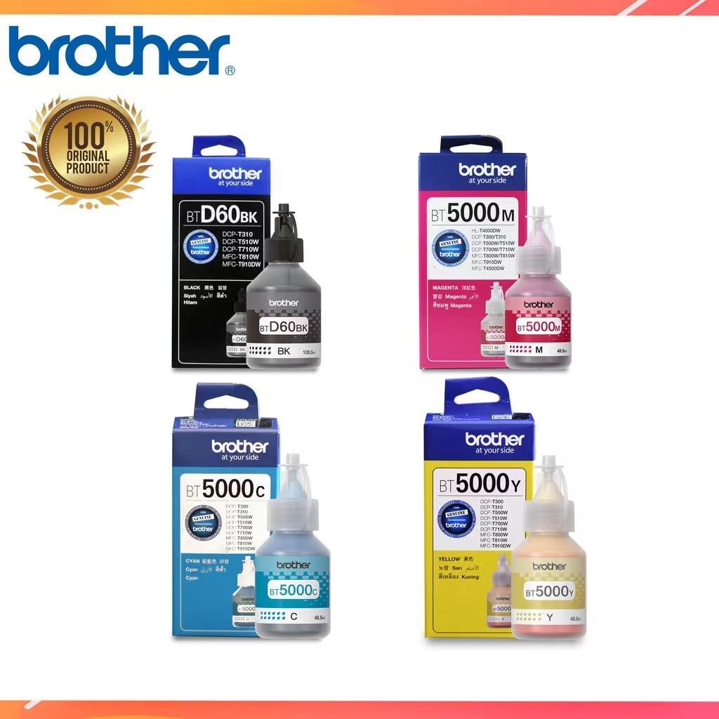 Brother Original BTD60BK BT5000 Black Cyan Magenta Yellow Ink Bottle ...