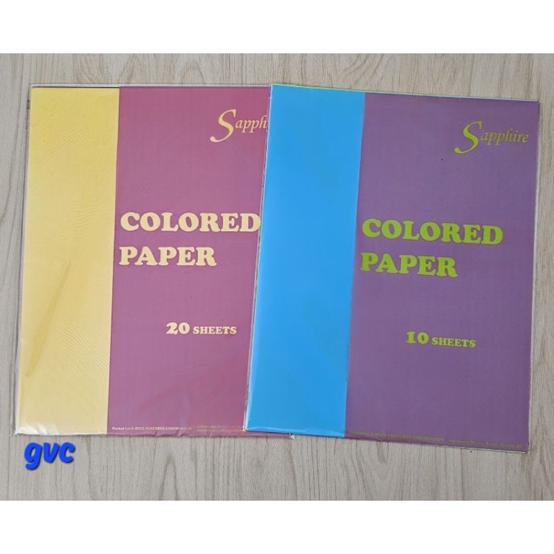 Sapphire Colored Paper 10 Assorted Color: 10's/set or 20's/set ...