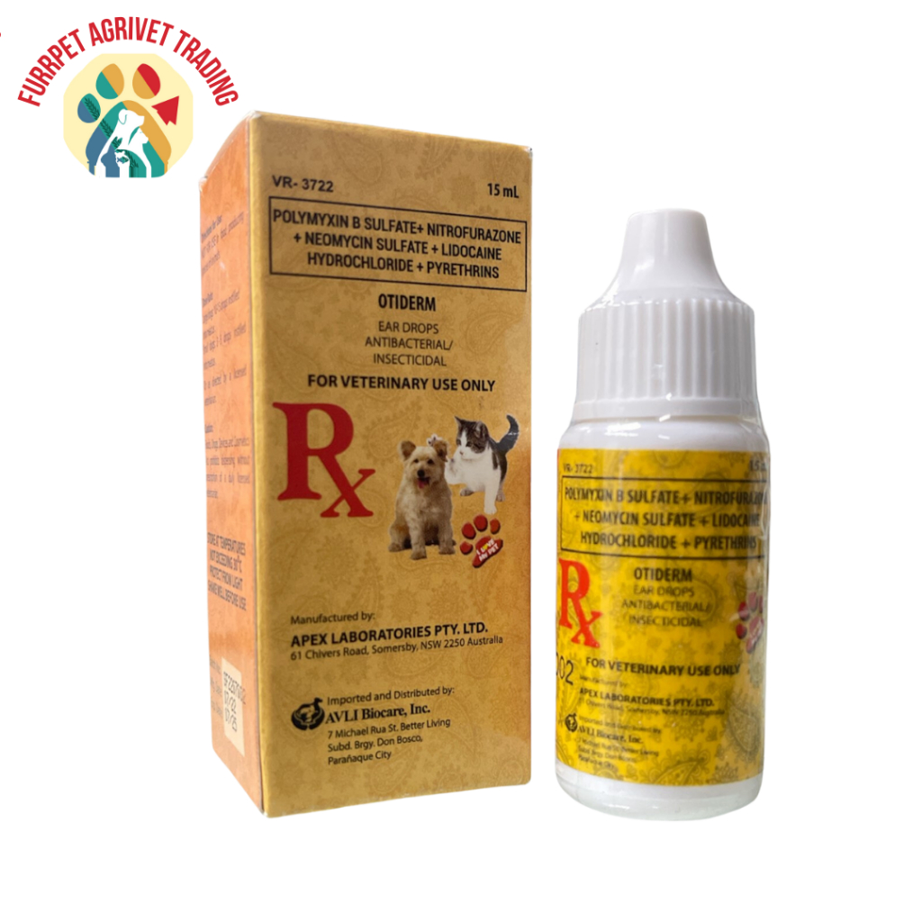 Otiderm Antibacterial Insecticidal Ear Drops for Dogs and Cats Shopee