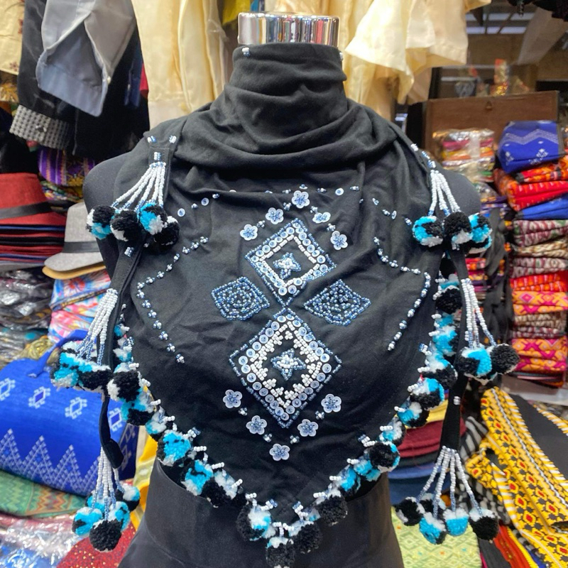 TANGKULO SCARF / Beaded Necklace / Handweave Yakan / Davao Traditional