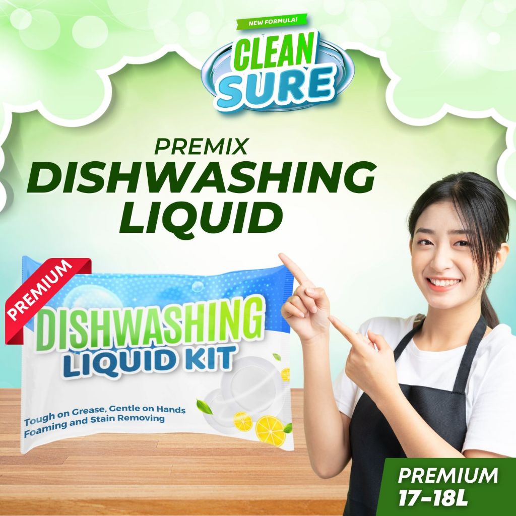 Cleansure Premix Premium Dishwashing Liquid Kit 17 Liters Yield Easy ...
