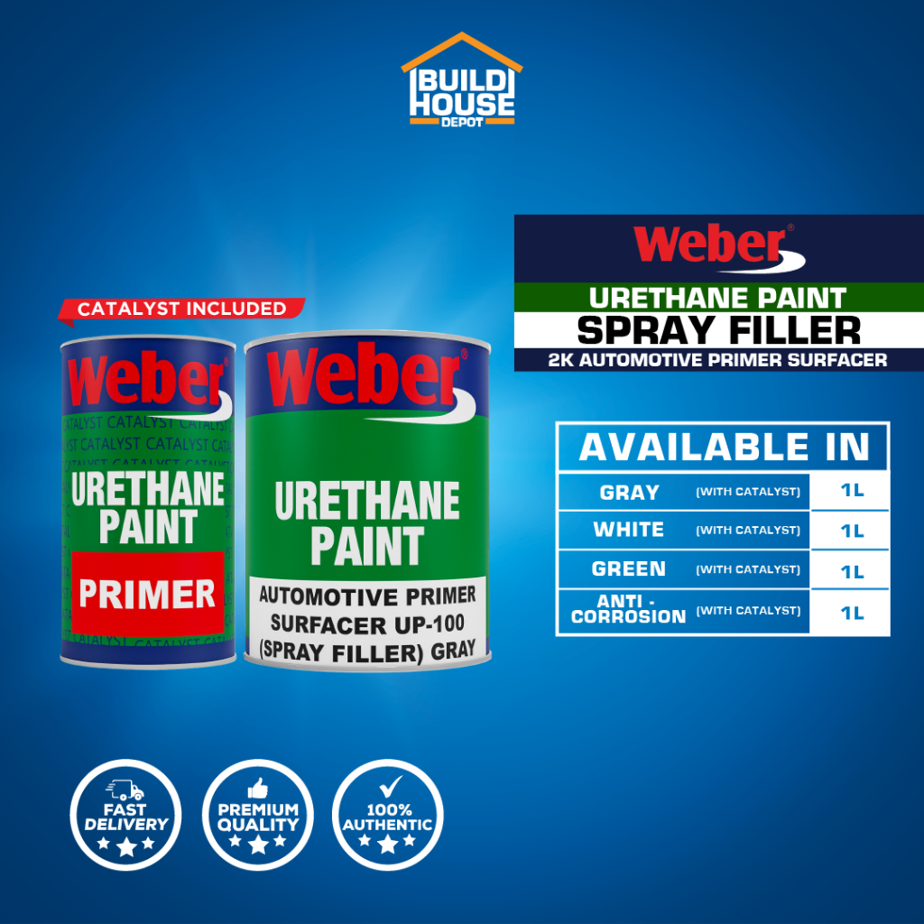 WEBER Urethane Paint Spray Filller (with Catalyst) Gray White