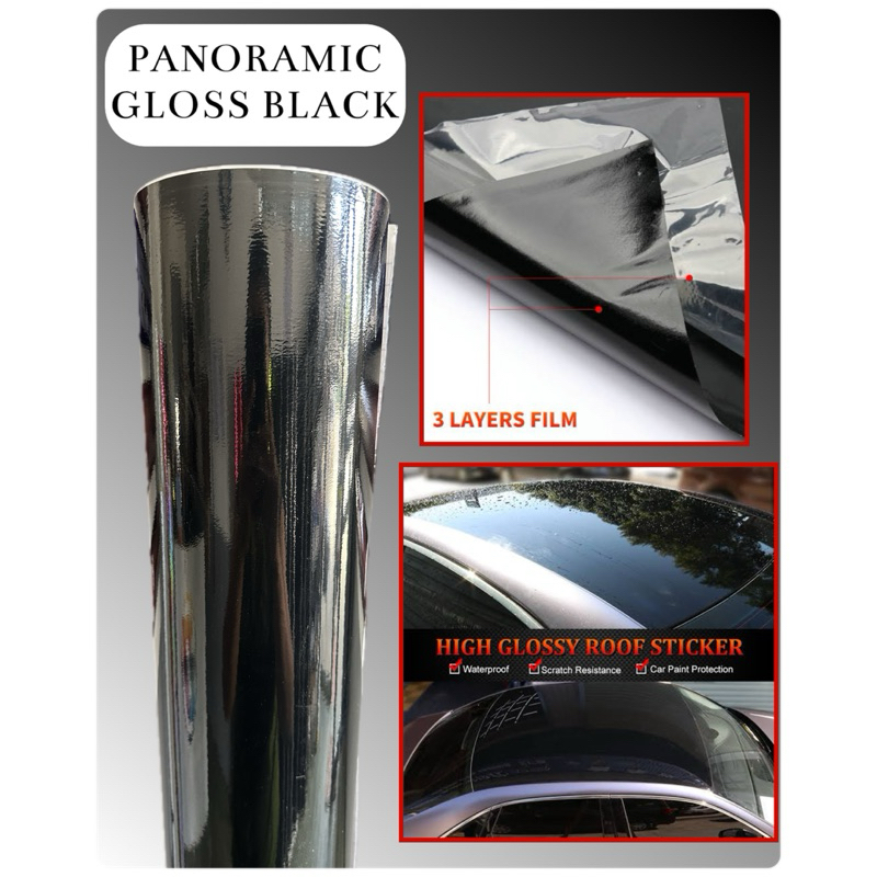 Panoramic Glossy Black Vinyl Wrap Sticker | Shopee Philippines