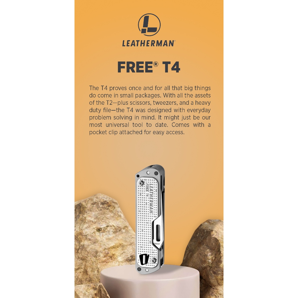 Leatherman Free Multi-Tool T4 Compact Stainless Steel Tool | Shopee ...