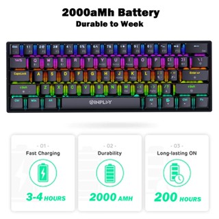 Inplay SK610 61 Keys Tri-Mode Wireless Mechanical Keyboard | Shopee ...