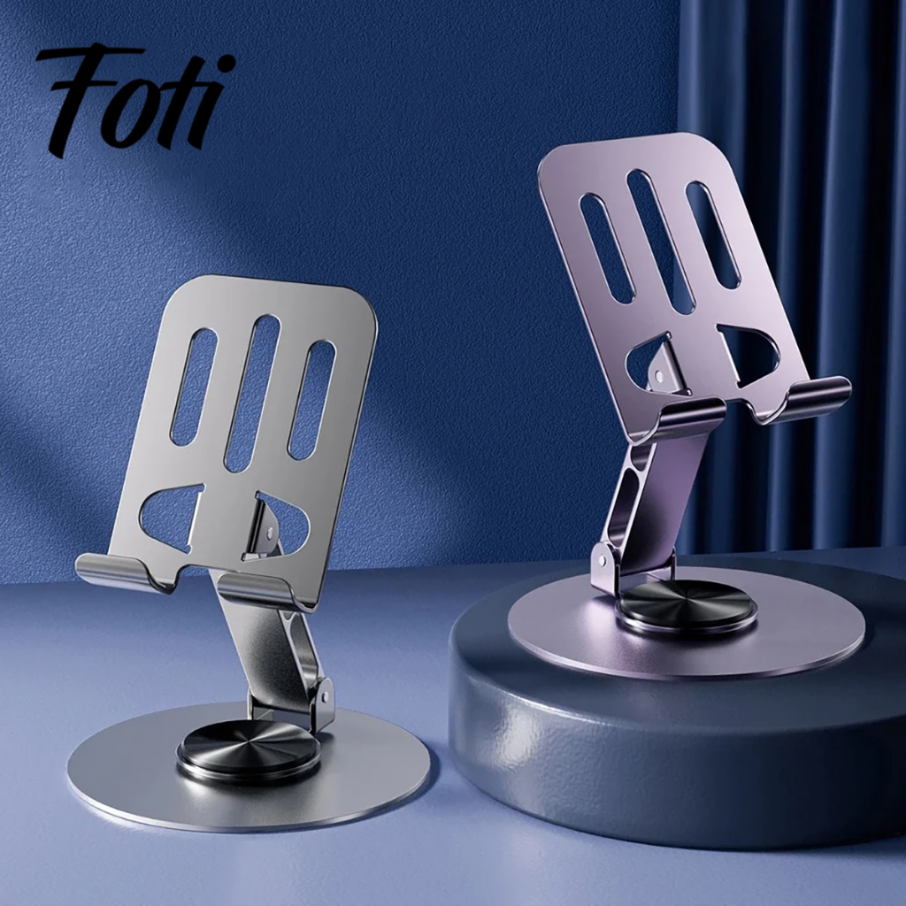 Universal Alloy Metal 360° Rotation Stand Aluminum Foldable Desk Phone  Metal Tablet Desktop Holder