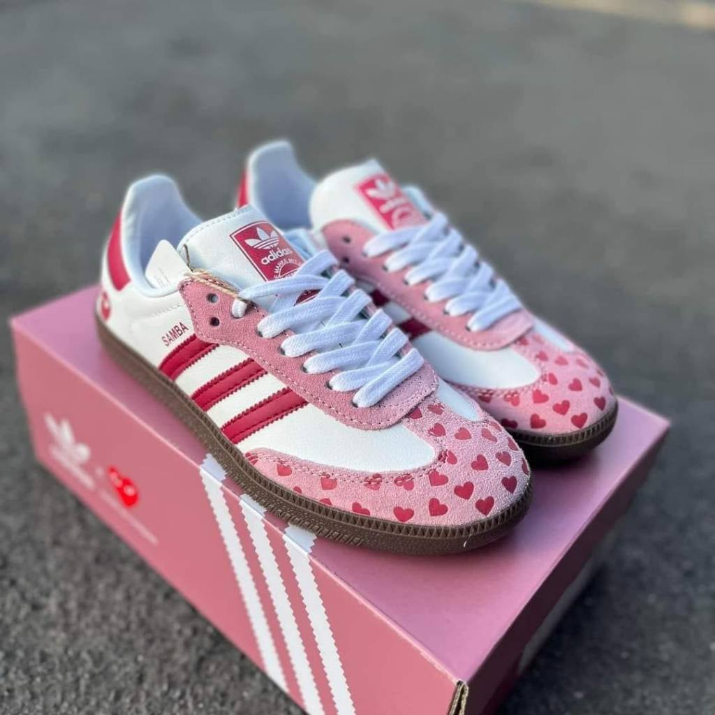 Samba Pink CDG Shoes Women & Men With Socks Orig Equipment Manufactured ...