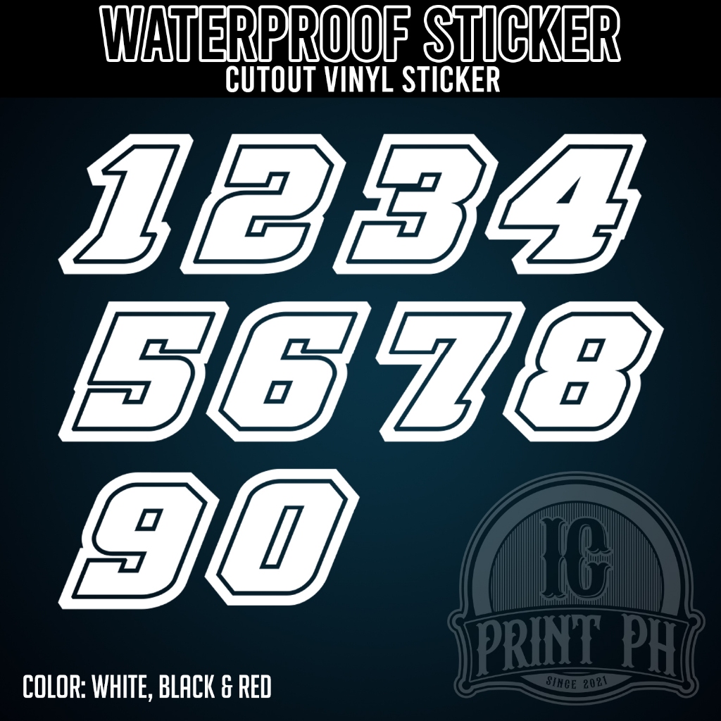 RACING NUMBERS Sticker / Cutout Vinyl Sticker / Decal, Waterproof ...