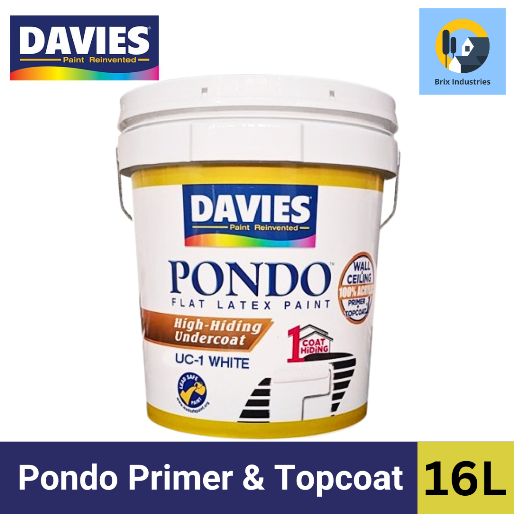 Davies Pondo Undercoat Latex Flat White 16 Liters (Pail) UC-1 Acrylic ...