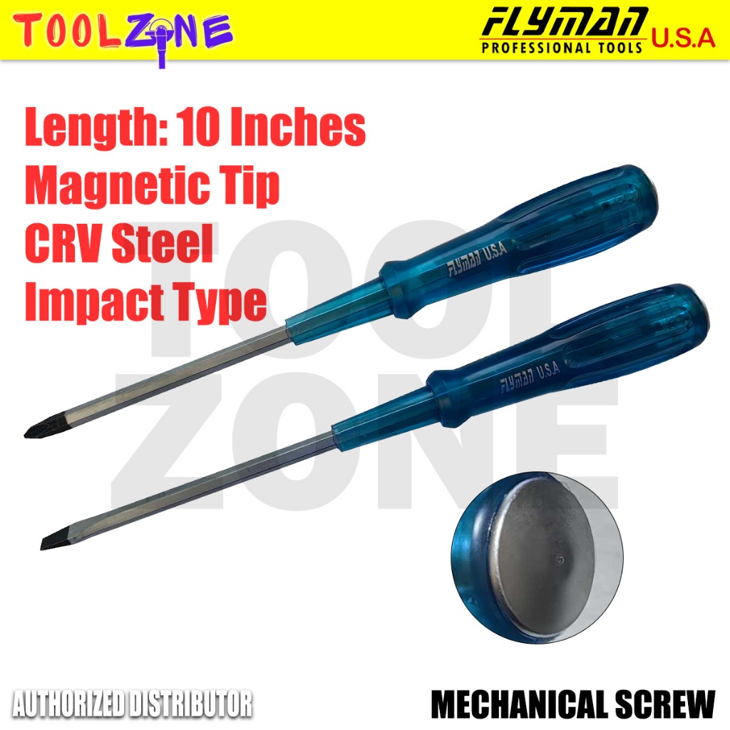 Flyman Screwdriver 10-Inch Phillips and Flat Screw Magnetic-Tip ...