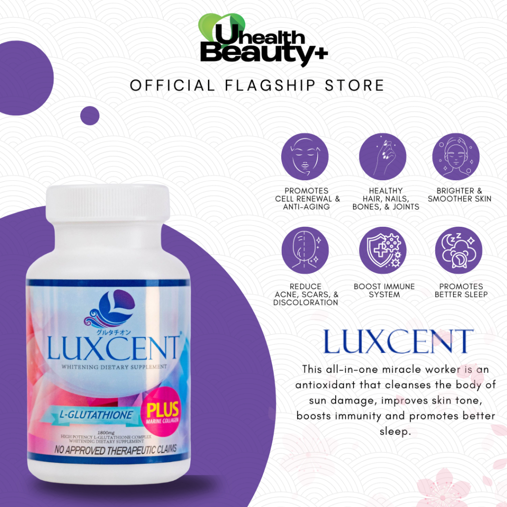 luxcent glutathione Whitening Capsule Glutathione Complex Cap Skin pigmentation remover Size:100 mcg/ml - 1 box (10amp. x 1ml) -discount code N/A