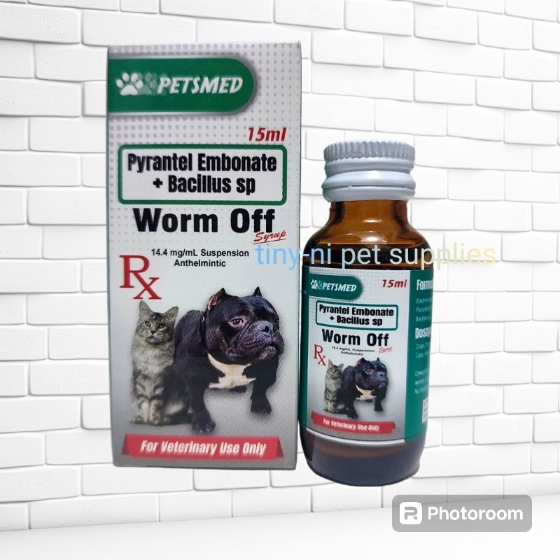 Worm Off Syrup + Bacillus (Dewormer)for Pet Dog Cat15ml Pampurga sa