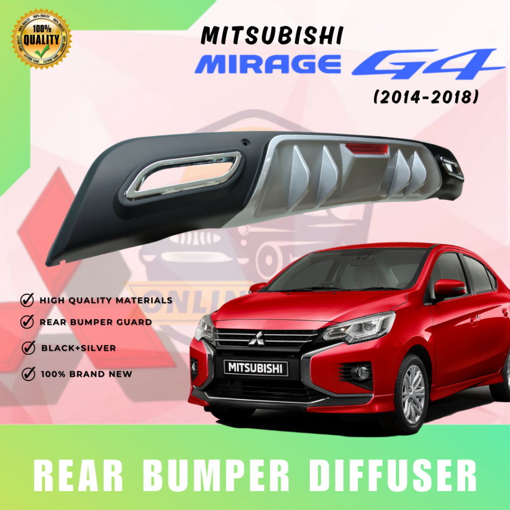 OC 2014 2015 2016 2017 2018 Mitsubishi Mirage G4 Rear Bumper Diffuser ...