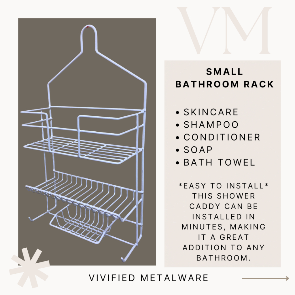 Bathroom Rack Small Shower Caddy Organizer Rack Minimalist | Shopee ...
