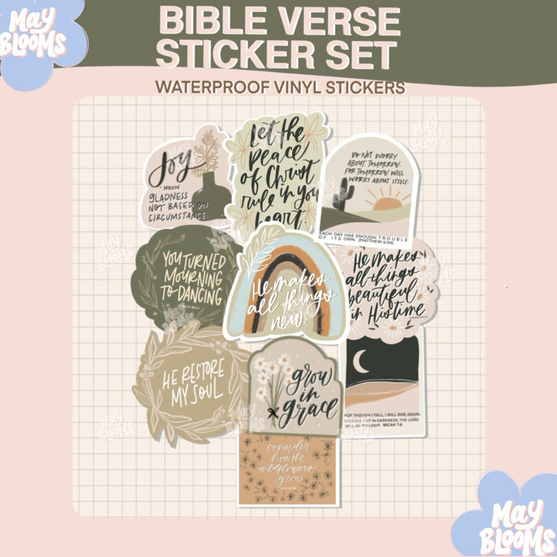Bible verse Stickers, Faith Stickers | Journal, Planner, Laptop ...