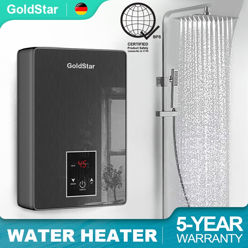 Gold Star Water Heater Shower Electric LCD Touchscreen With Self