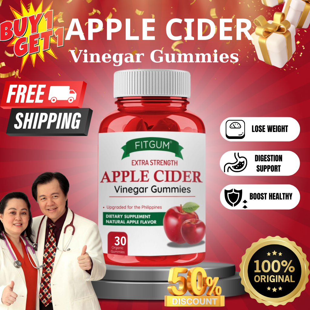 Fitgum Apple Cider Vinegar Gummies Original With Collagen Vitamins Safe Weight Lose 30 Gummies 7049