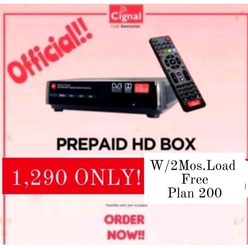 Cignal HD box Only With 2 months free Load Plan 200 | Shopee Philippines