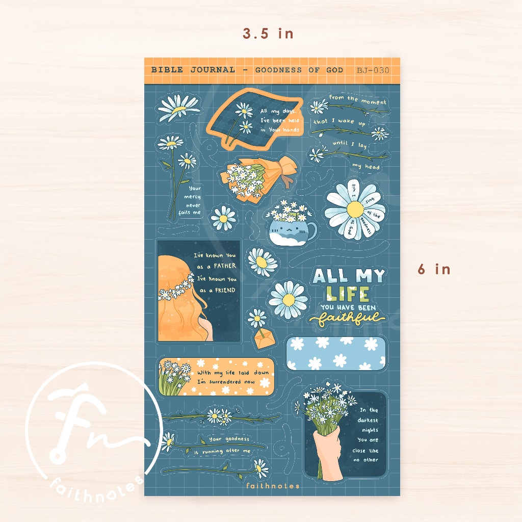 Bible Journal Sticker Sheet - GOODNESS OF GOD | Journal Sticker ...