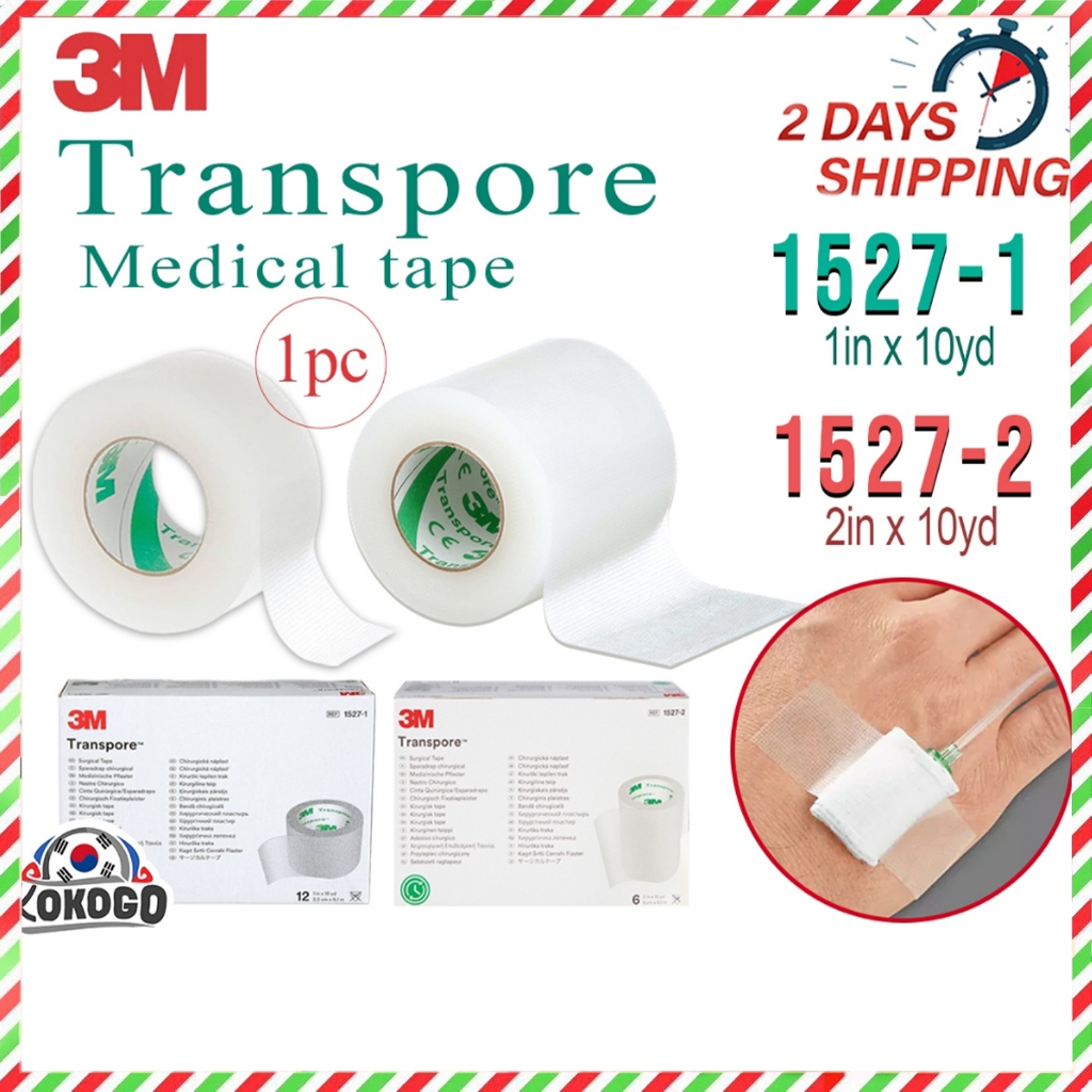 3M Transpore Surgical Tape 0.5 inch, 1inch and 2inch sold per piece ...