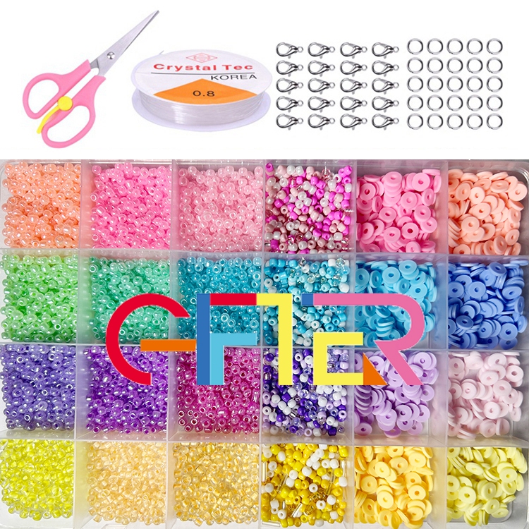 GIFTER 3mm Beads Kit DIY Glass beads kit set for Bracelets Jewelry