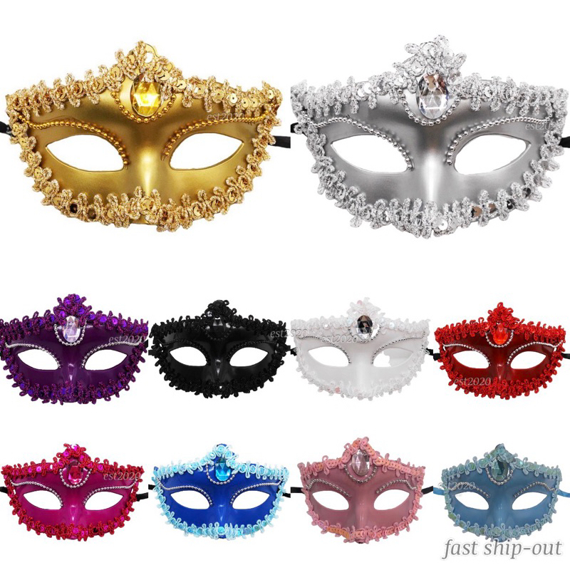 Venetian Party Masquerade Mask Men Women with stone Play Cosplay ...