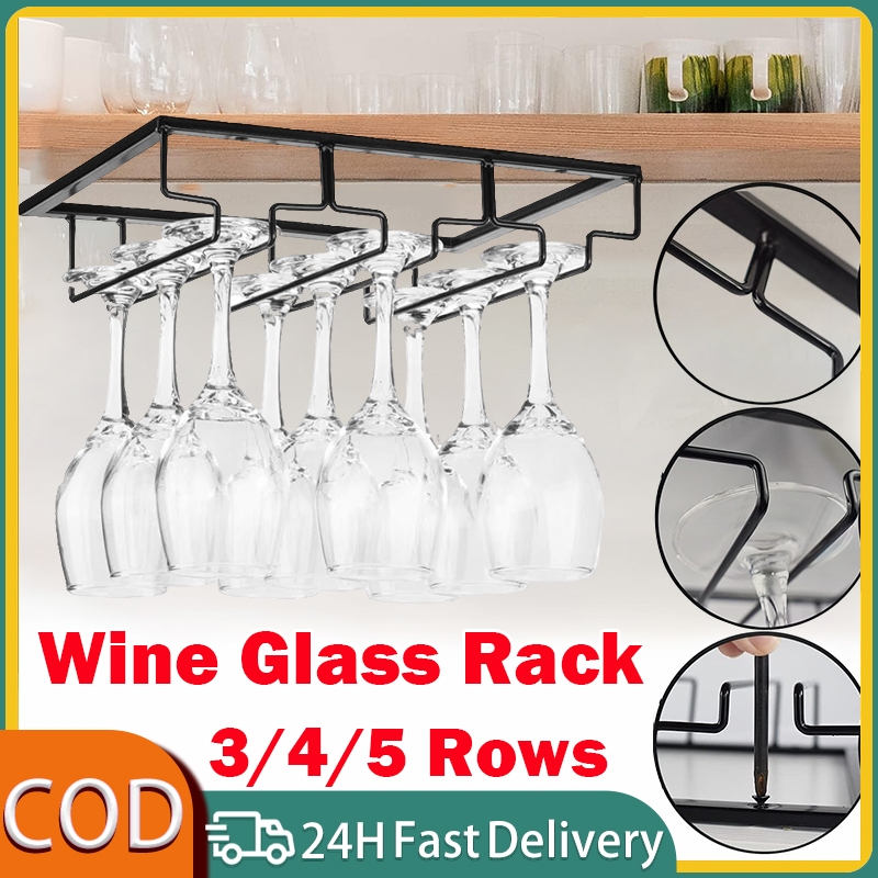 5 Rows Steel rack wine rack shelves wine rack organizer wine glass ...