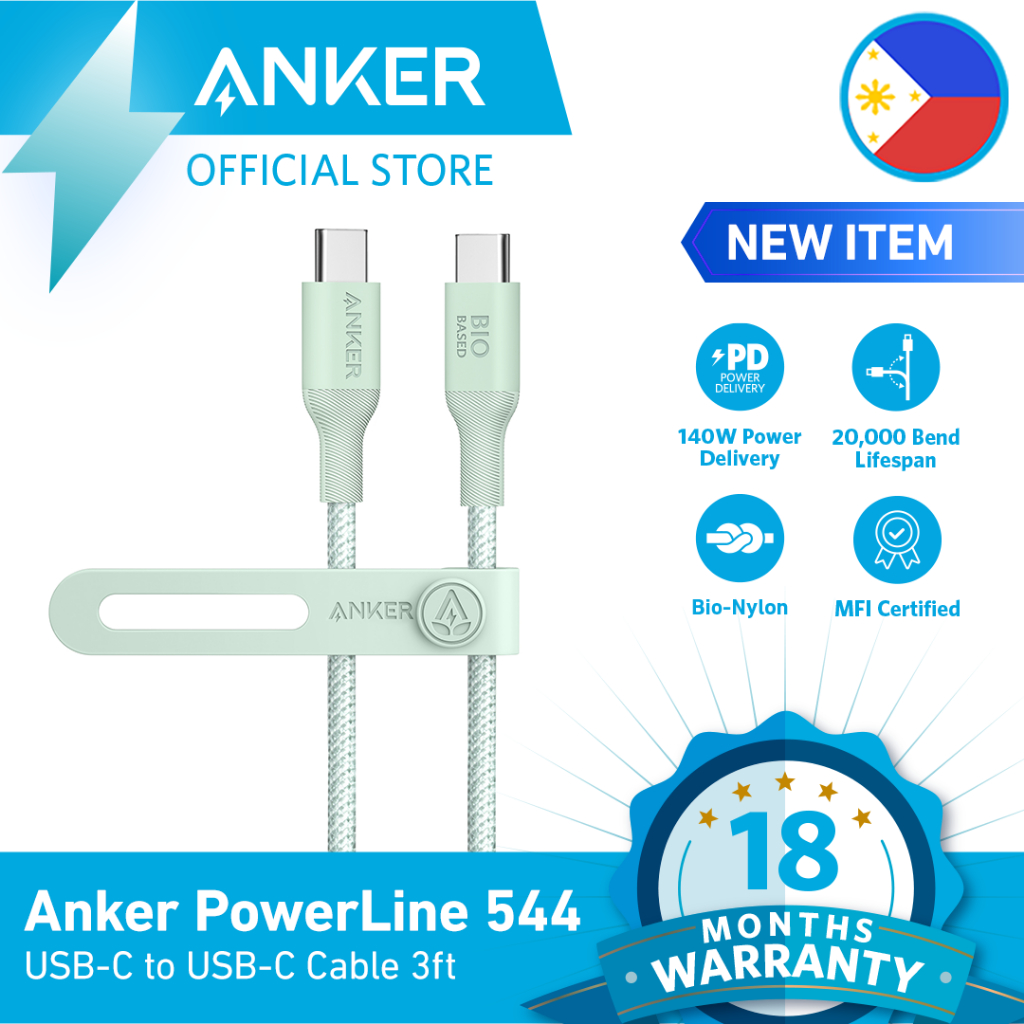 Anker 544 Usb C To Usb C 3ft 140w Bio Nylon Fast Charging Cable For Iphone 15 Shopee Philippines