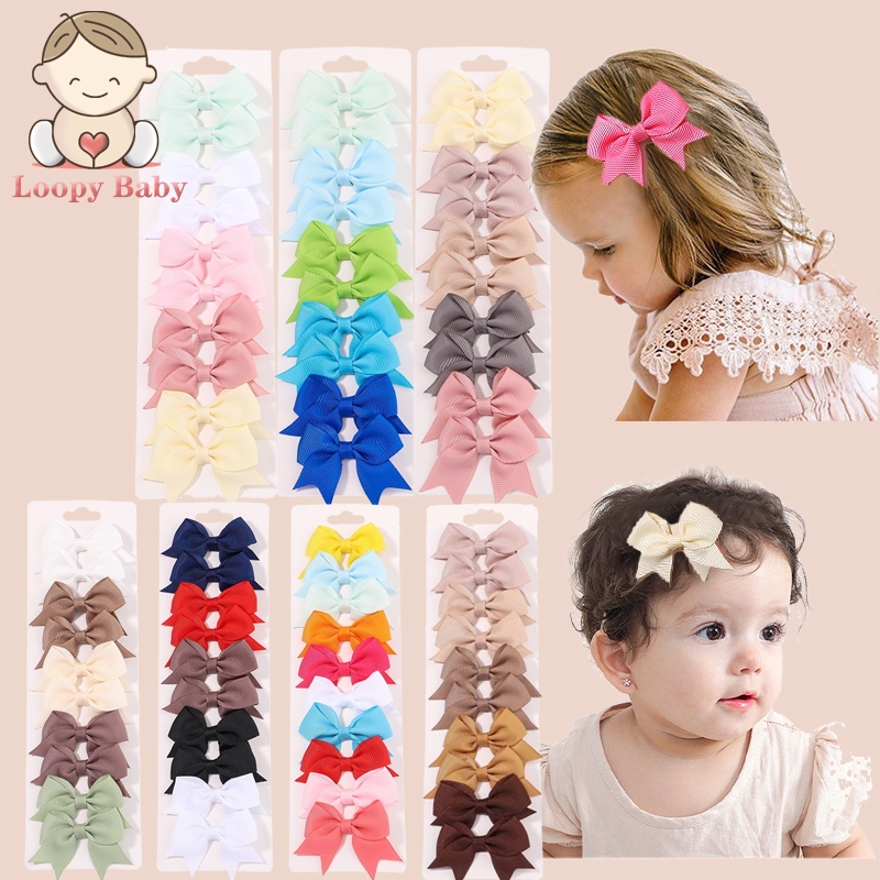 10/100 Pcs Set Ribbon Hair Clip Ribbon Bowknot Hair Clips Set Pony Tail ...