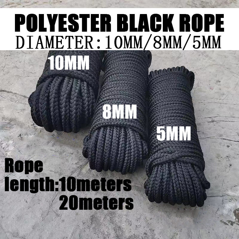 Black nylon rope Diameter 5MM, 8MM, 10MM Strong Windproof Clothesline ...