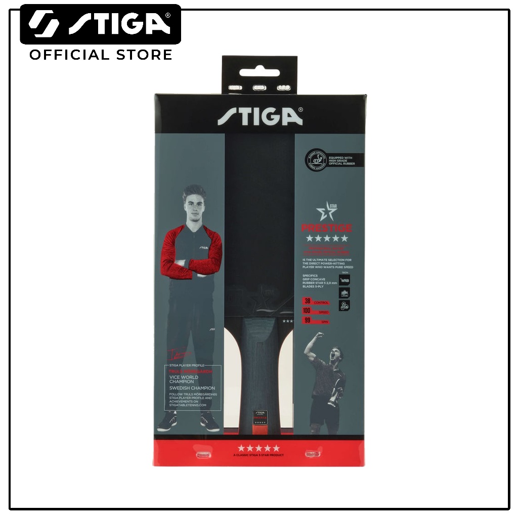 Stiga Prestige 5 Star Table Tennis Racket Paddle PingPong Bat | Shopee ...