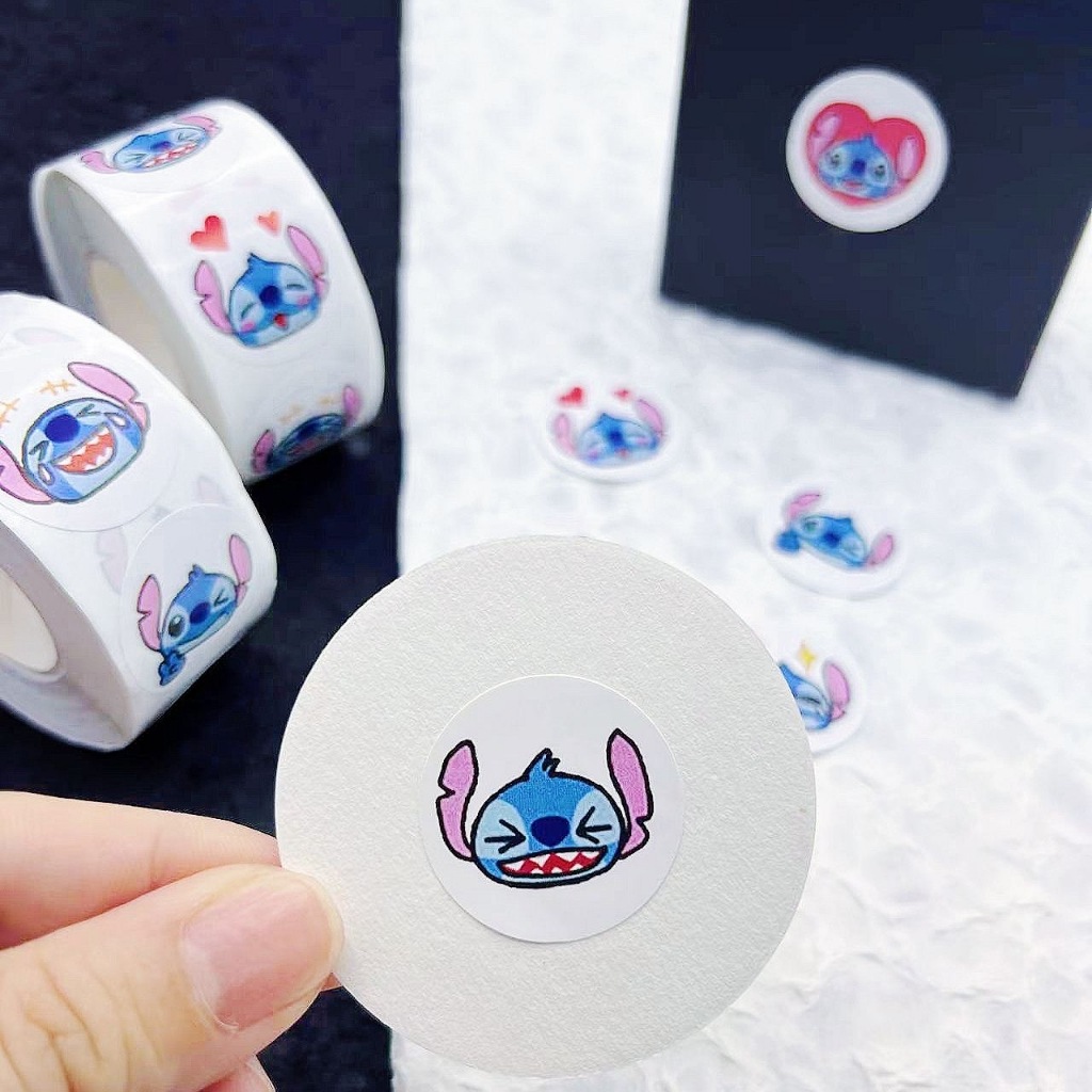 500pcs/roll stitich cartoon DIY paper Sticker sealing sticker student ...